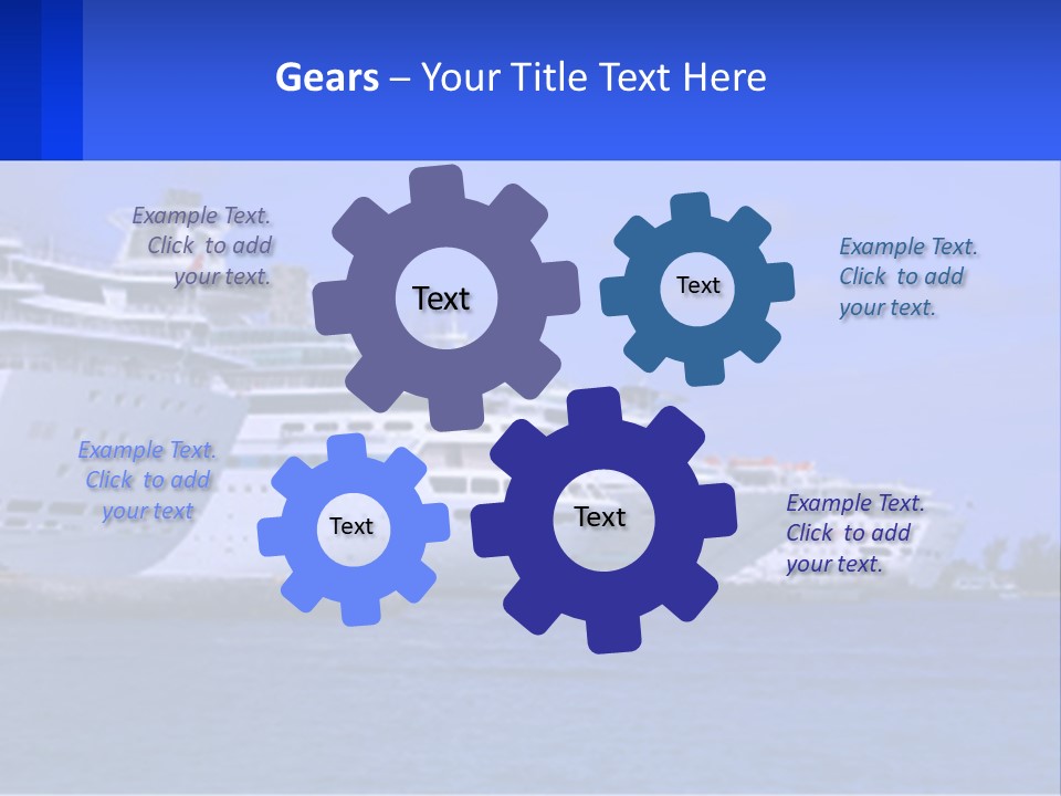 A Row Of Cruise Ships In The Water PowerPoint Template