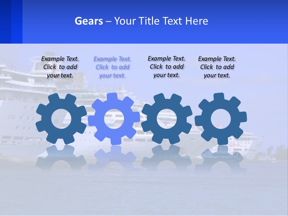 A Row Of Cruise Ships In The Water PowerPoint Template