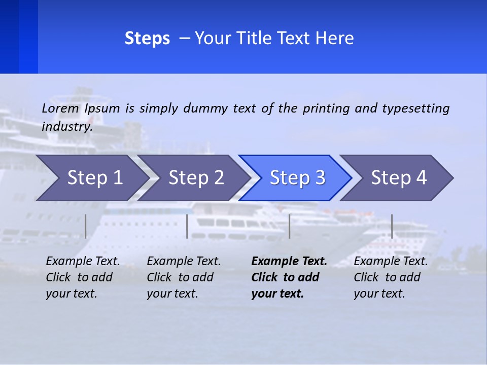 A Row Of Cruise Ships In The Water PowerPoint Template