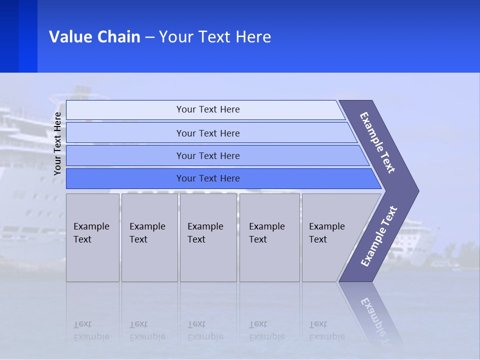 A Row Of Cruise Ships In The Water PowerPoint Template