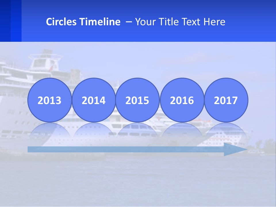 A Row Of Cruise Ships In The Water PowerPoint Template