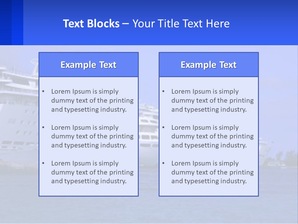 A Row Of Cruise Ships In The Water PowerPoint Template