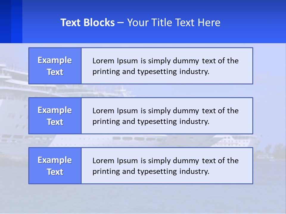 A Row Of Cruise Ships In The Water PowerPoint Template