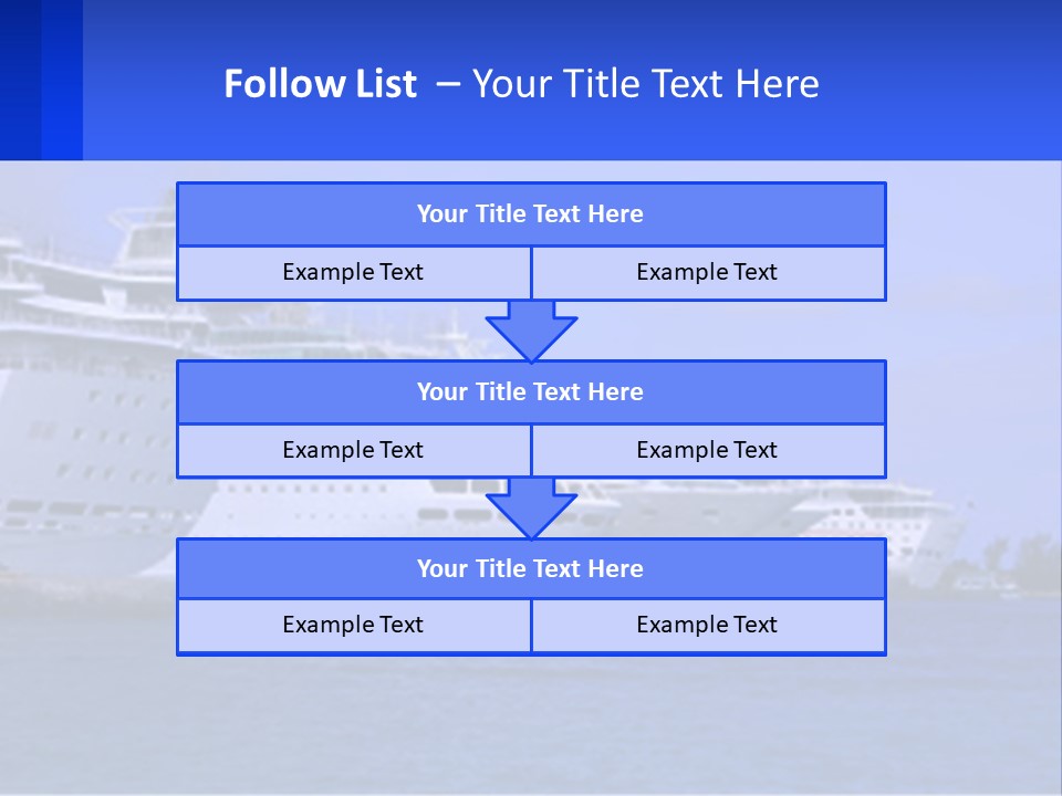 A Row Of Cruise Ships In The Water PowerPoint Template