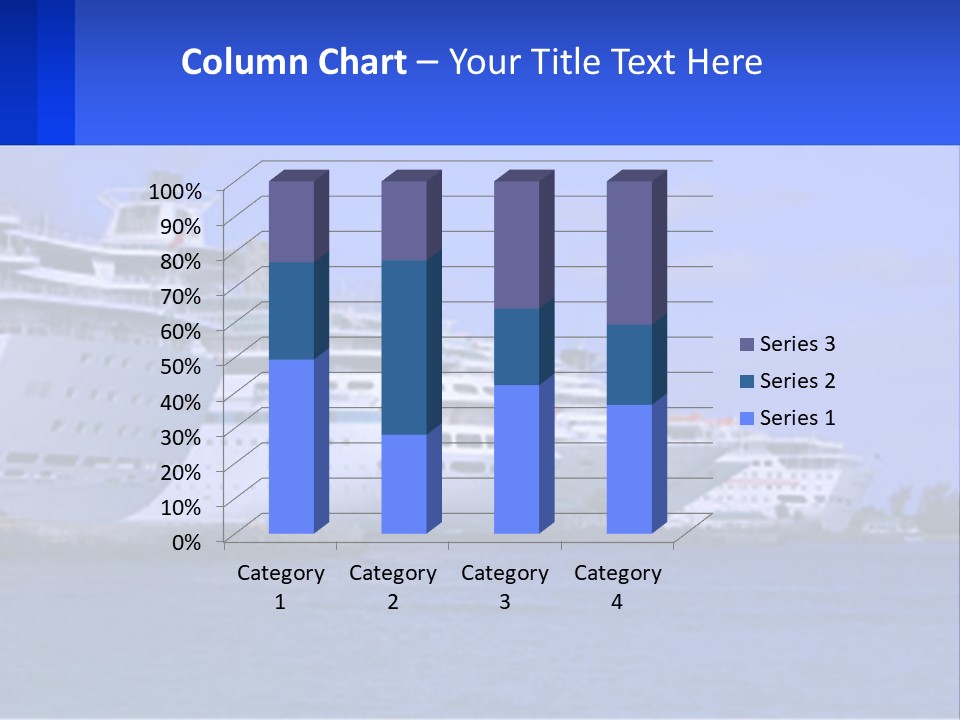 A Row Of Cruise Ships In The Water PowerPoint Template