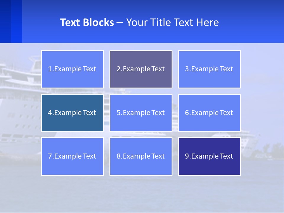 A Row Of Cruise Ships In The Water PowerPoint Template