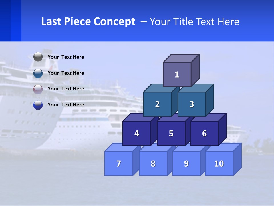 A Row Of Cruise Ships In The Water PowerPoint Template