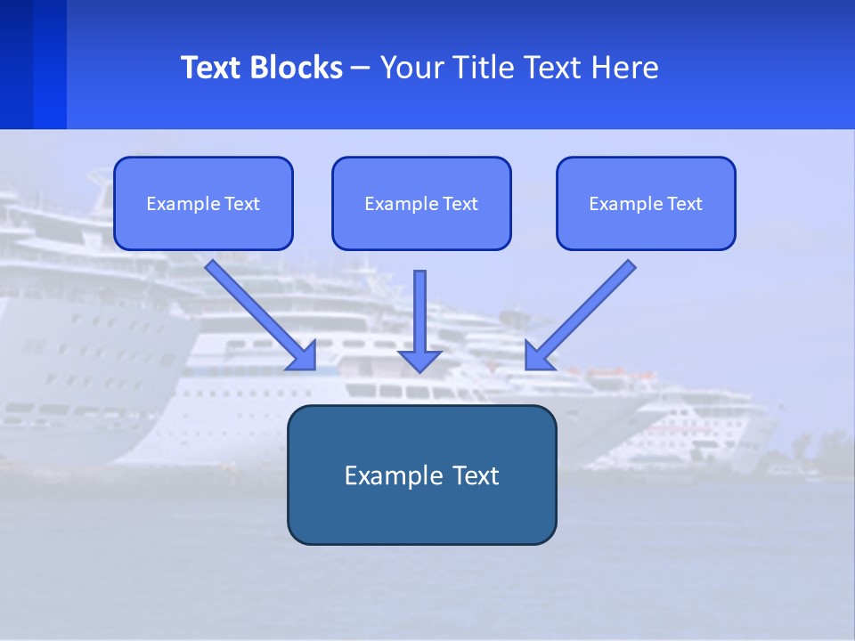 A Row Of Cruise Ships In The Water PowerPoint Template