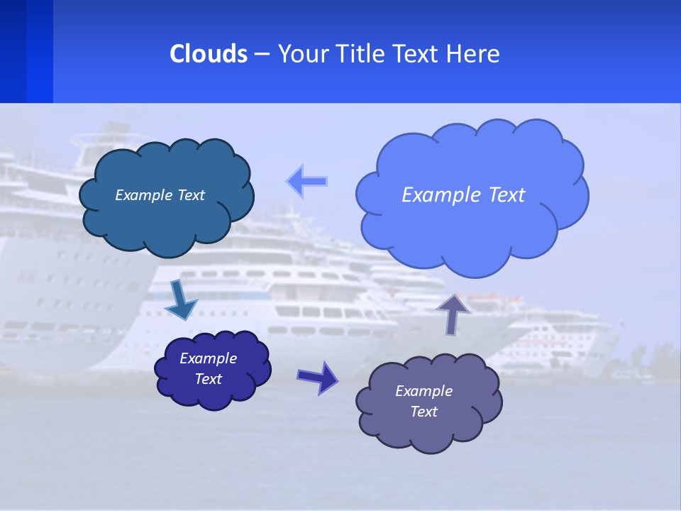 A Row Of Cruise Ships In The Water PowerPoint Template