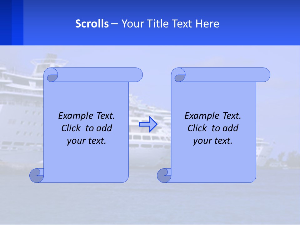 A Row Of Cruise Ships In The Water PowerPoint Template