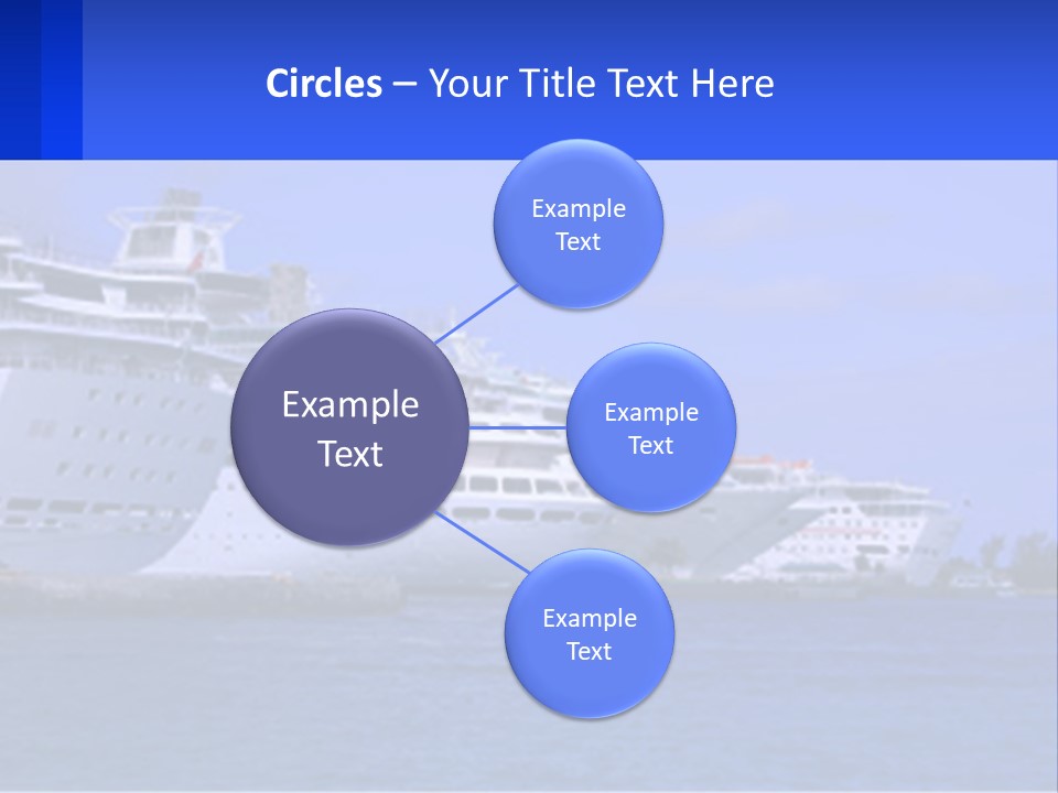 A Row Of Cruise Ships In The Water PowerPoint Template