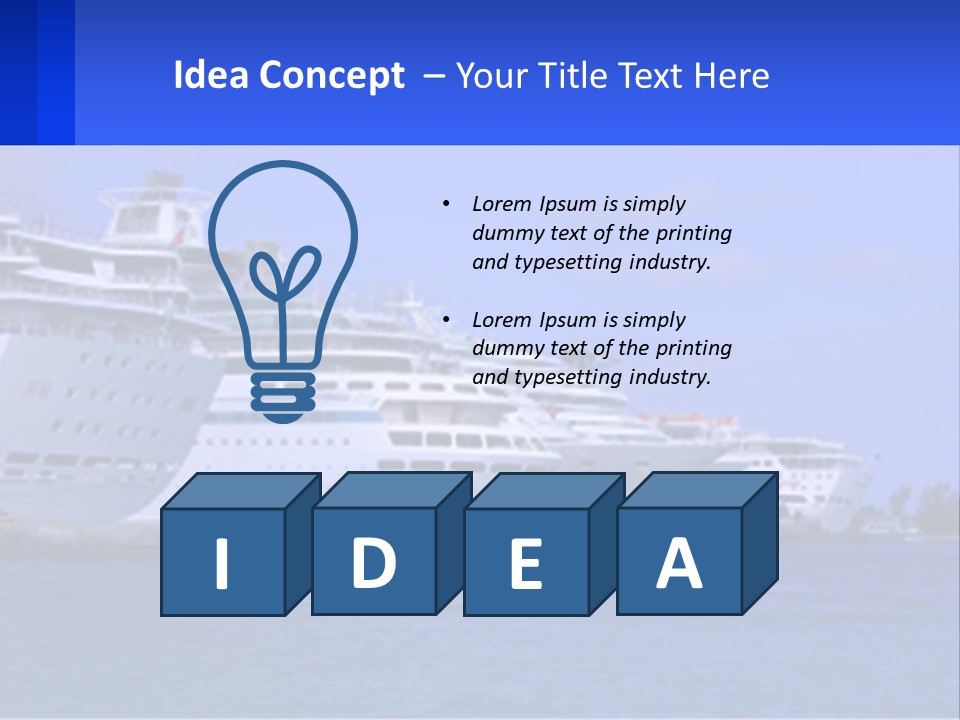 A Row Of Cruise Ships In The Water PowerPoint Template