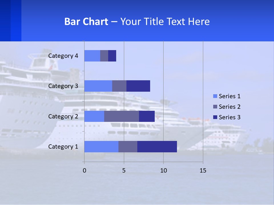 A Row Of Cruise Ships In The Water PowerPoint Template