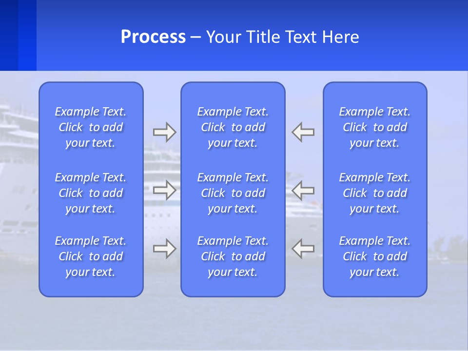 A Row Of Cruise Ships In The Water PowerPoint Template