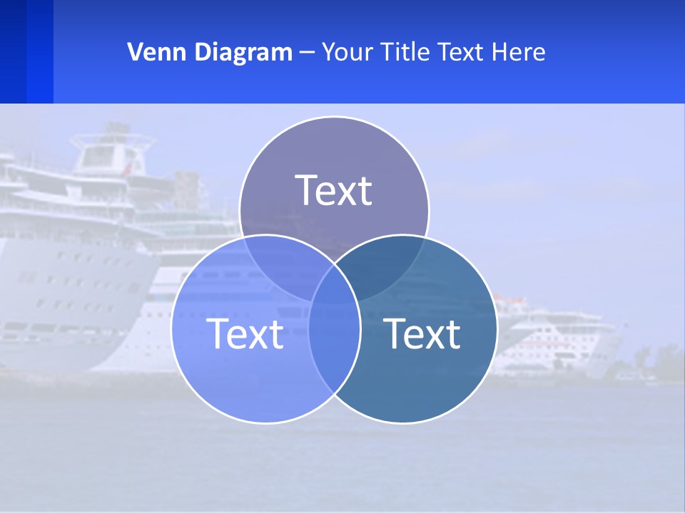 A Row Of Cruise Ships In The Water PowerPoint Template