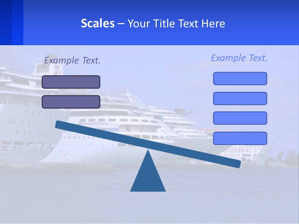 A Row Of Cruise Ships In The Water PowerPoint Template