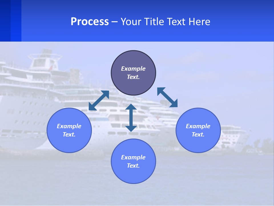 A Row Of Cruise Ships In The Water PowerPoint Template