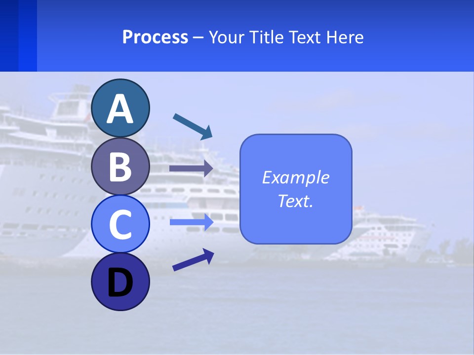 A Row Of Cruise Ships In The Water PowerPoint Template