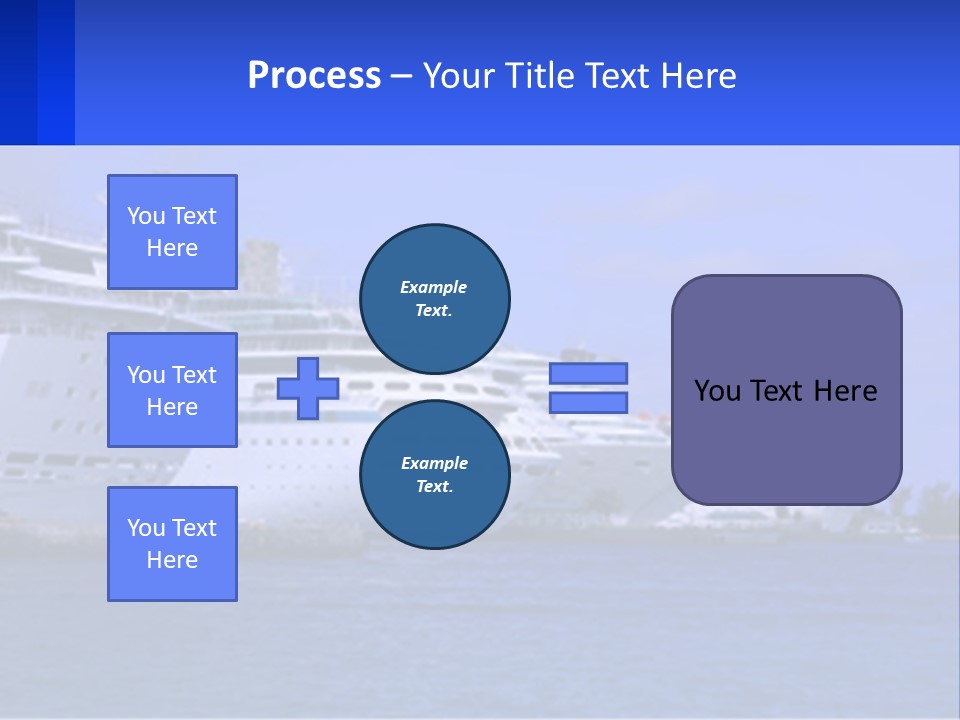A Row Of Cruise Ships In The Water PowerPoint Template