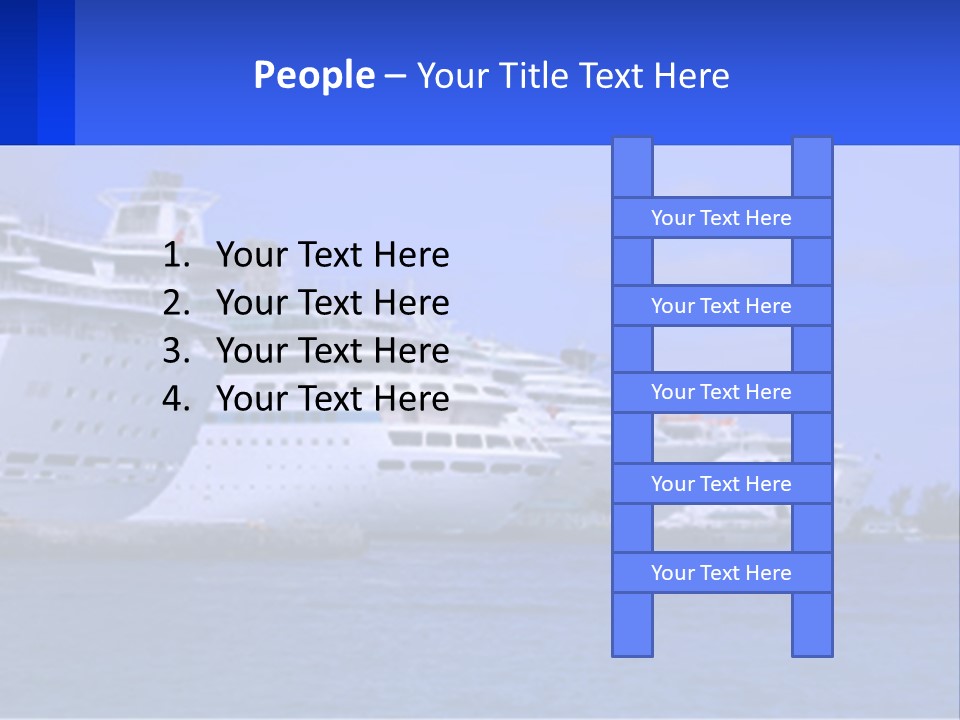 A Row Of Cruise Ships In The Water PowerPoint Template