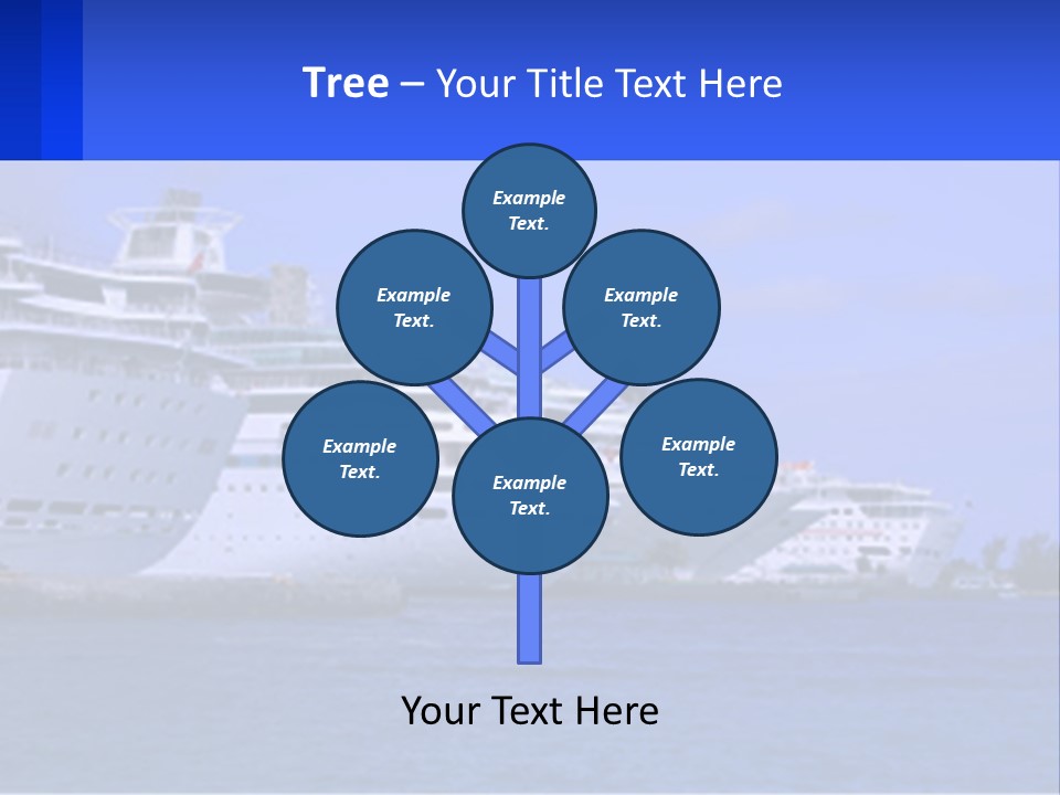 A Row Of Cruise Ships In The Water PowerPoint Template