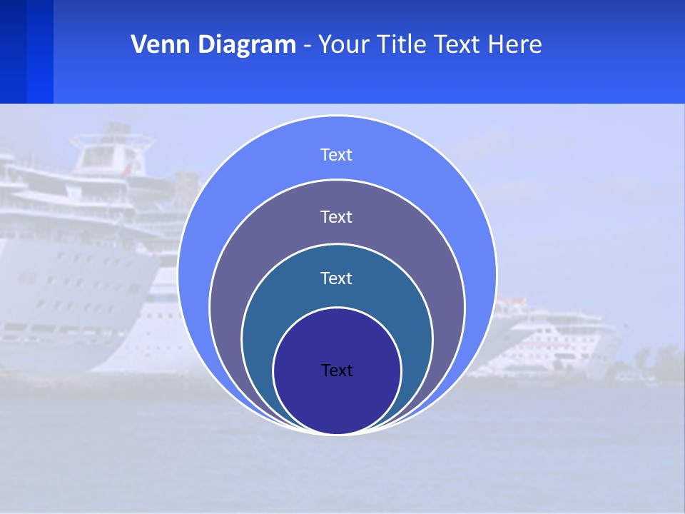 A Row Of Cruise Ships In The Water PowerPoint Template