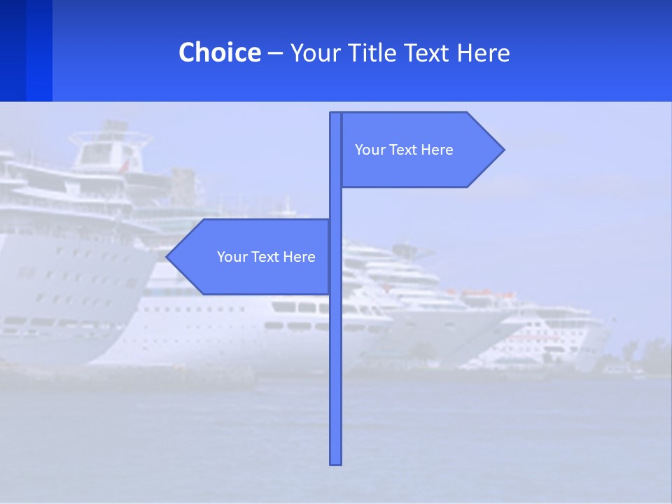 A Row Of Cruise Ships In The Water PowerPoint Template