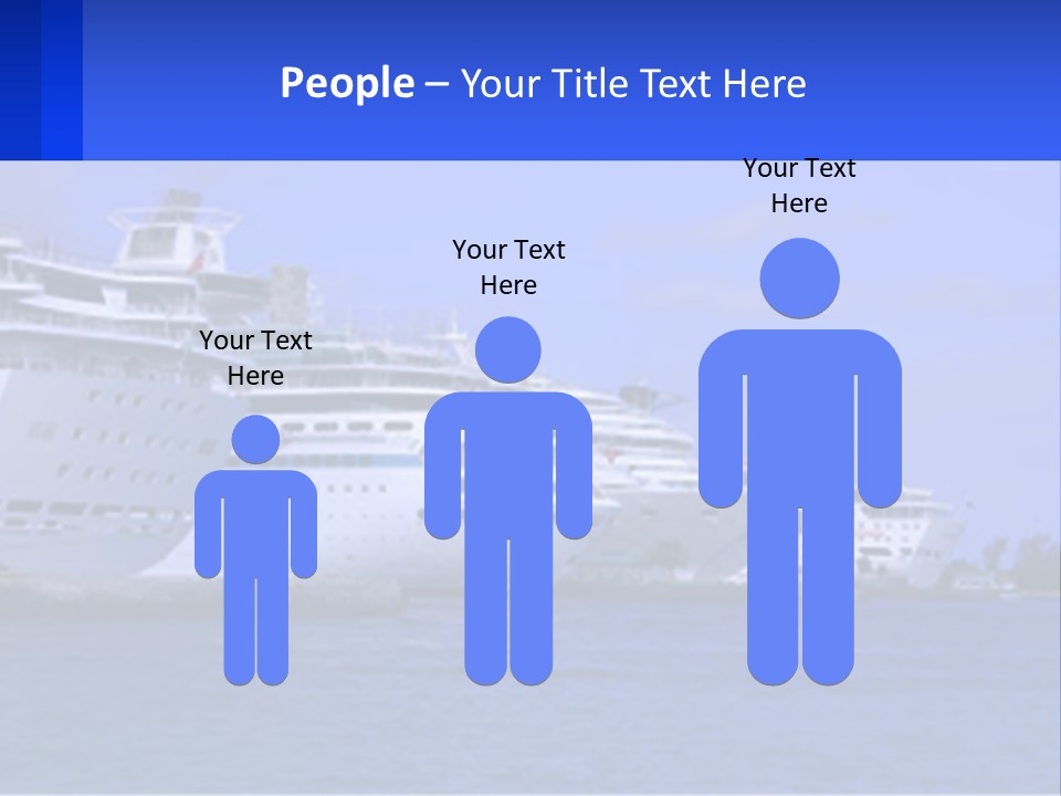 A Row Of Cruise Ships In The Water PowerPoint Template