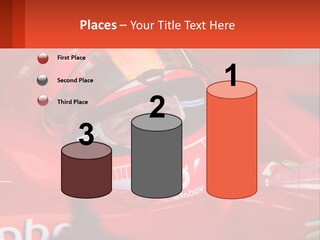 A Man In A Red Race Car With A Helmet On PowerPoint Template