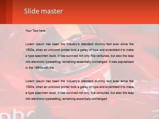A Man In A Red Race Car With A Helmet On PowerPoint Template