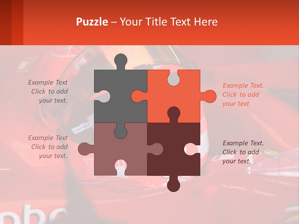 A Man In A Red Race Car With A Helmet On PowerPoint Template