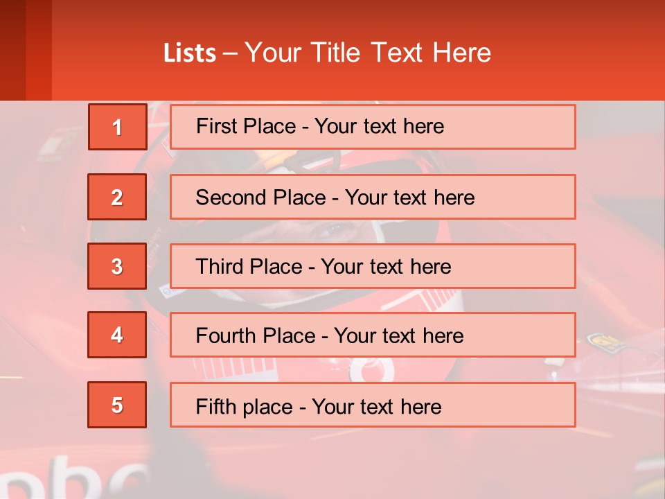 A Man In A Red Race Car With A Helmet On PowerPoint Template