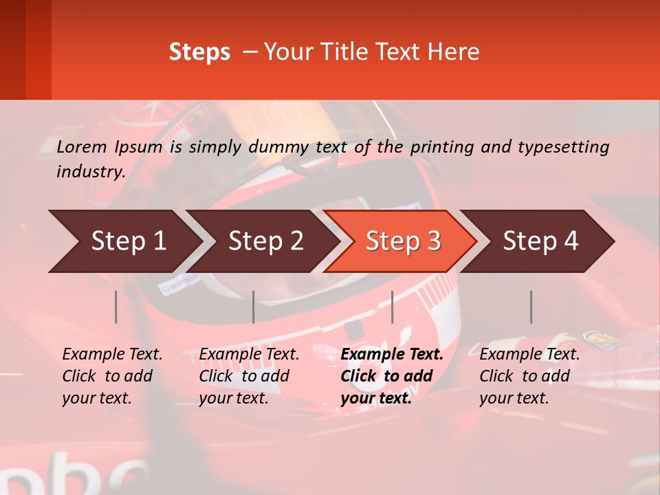 A Man In A Red Race Car With A Helmet On PowerPoint Template