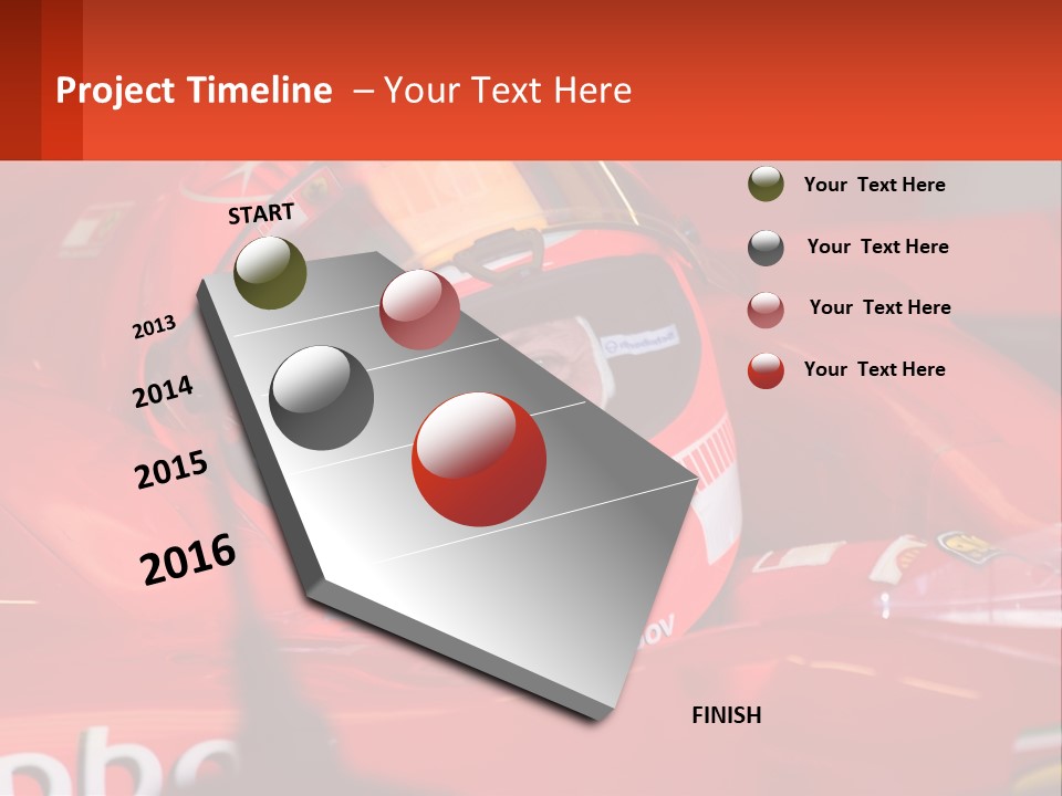 A Man In A Red Race Car With A Helmet On PowerPoint Template