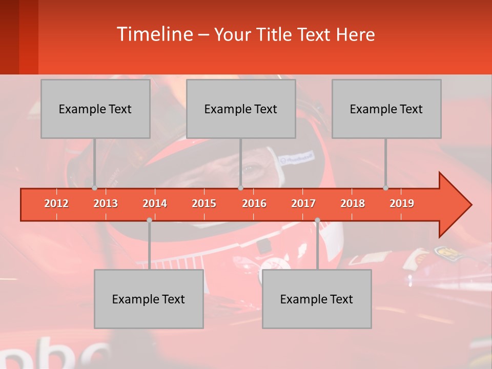 A Man In A Red Race Car With A Helmet On PowerPoint Template