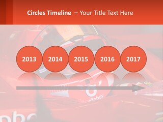 A Man In A Red Race Car With A Helmet On PowerPoint Template