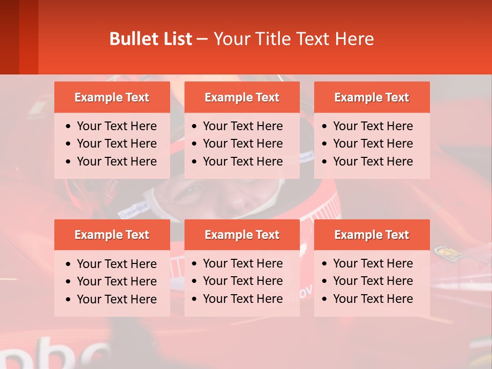 A Man In A Red Race Car With A Helmet On PowerPoint Template