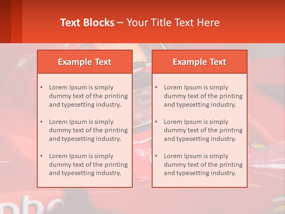 A Man In A Red Race Car With A Helmet On PowerPoint Template