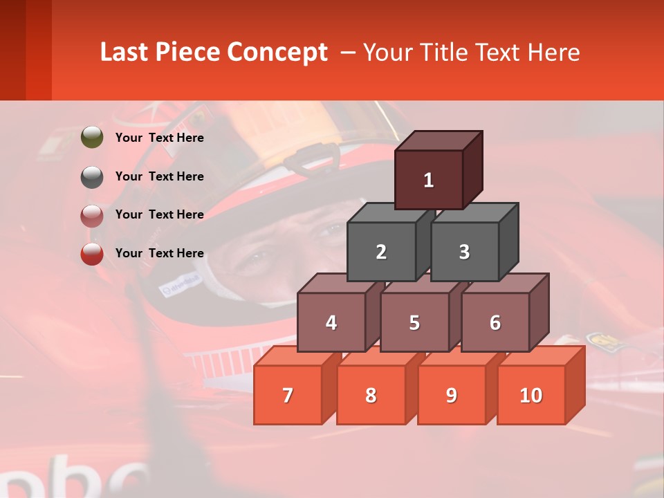 A Man In A Red Race Car With A Helmet On PowerPoint Template