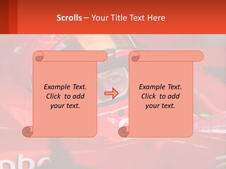A Man In A Red Race Car With A Helmet On PowerPoint Template