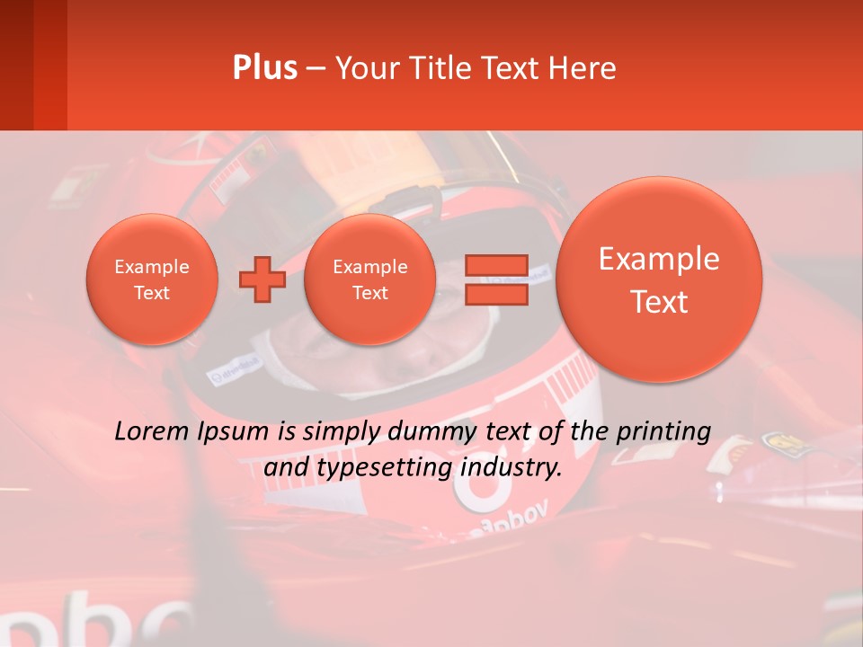A Man In A Red Race Car With A Helmet On PowerPoint Template