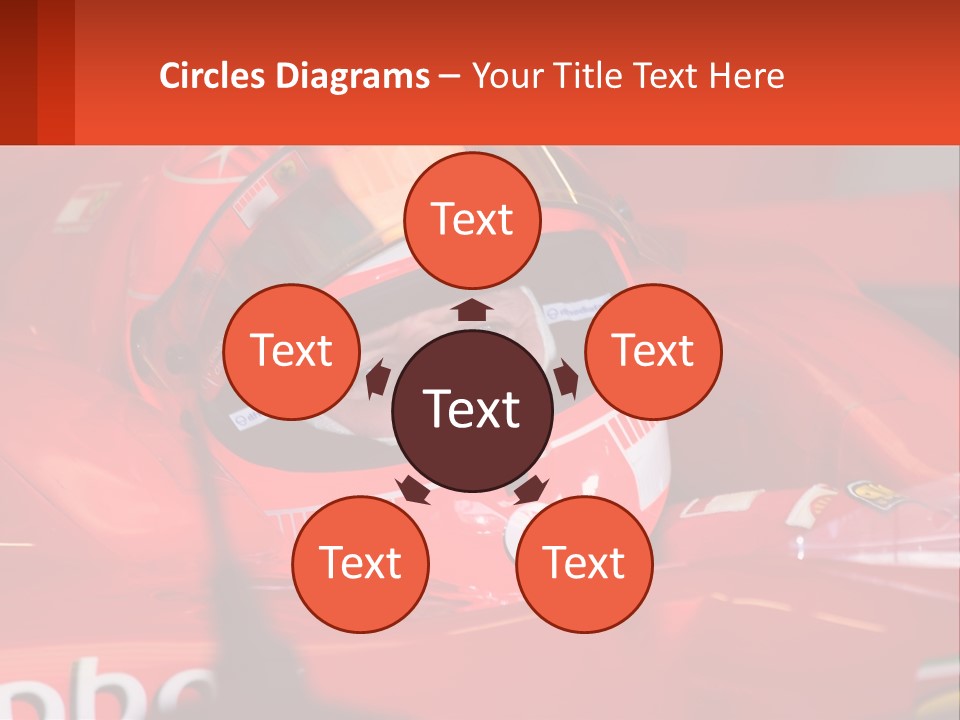 A Man In A Red Race Car With A Helmet On PowerPoint Template