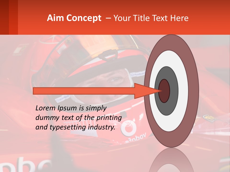 A Man In A Red Race Car With A Helmet On PowerPoint Template