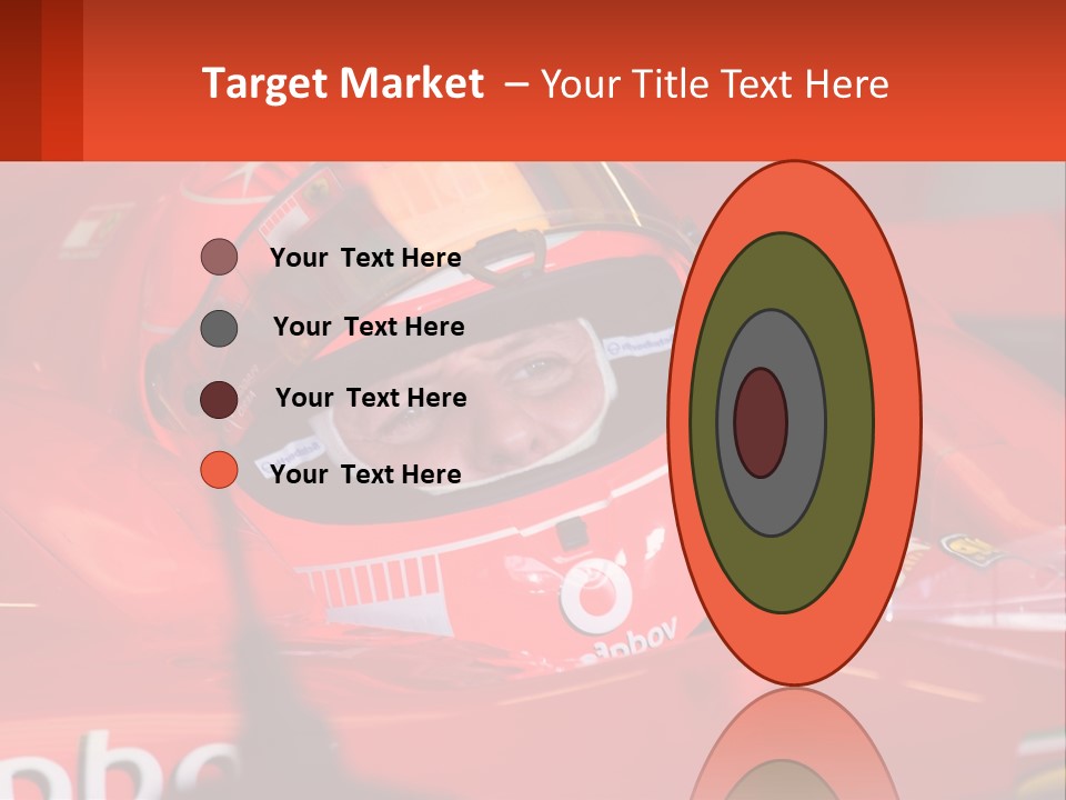 A Man In A Red Race Car With A Helmet On PowerPoint Template