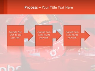 A Man In A Red Race Car With A Helmet On PowerPoint Template