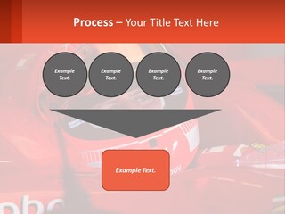 A Man In A Red Race Car With A Helmet On PowerPoint Template