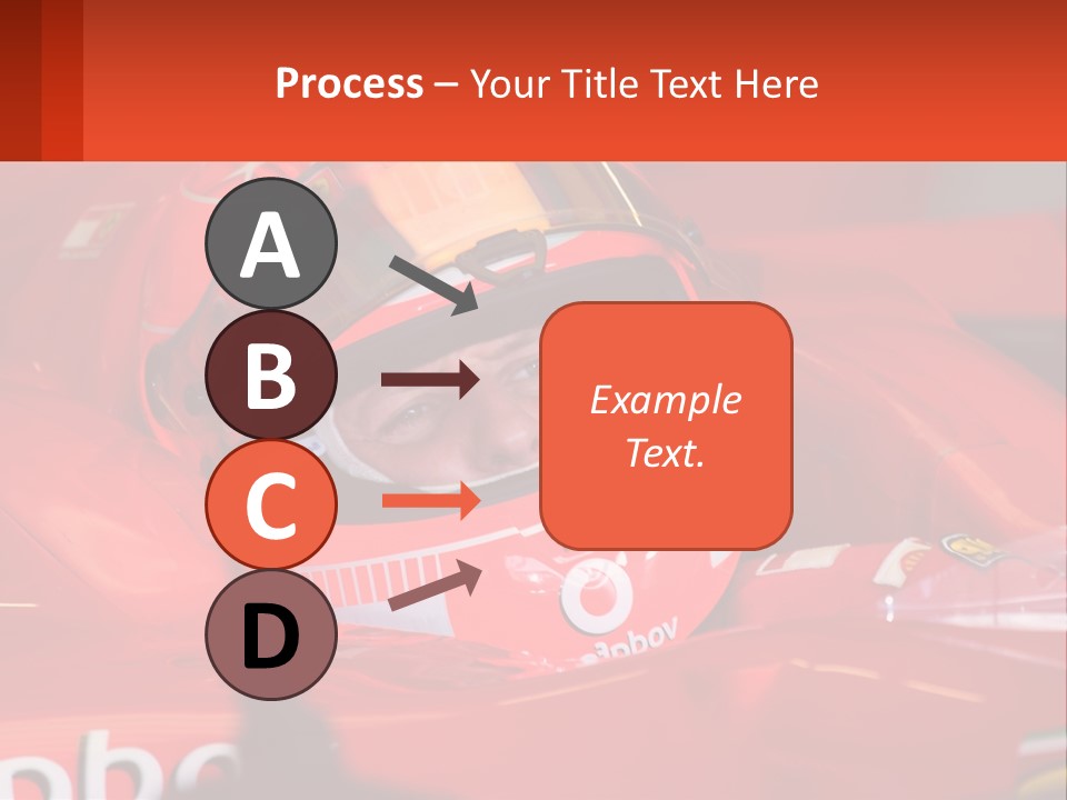 A Man In A Red Race Car With A Helmet On PowerPoint Template