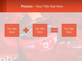 A Man In A Red Race Car With A Helmet On PowerPoint Template
