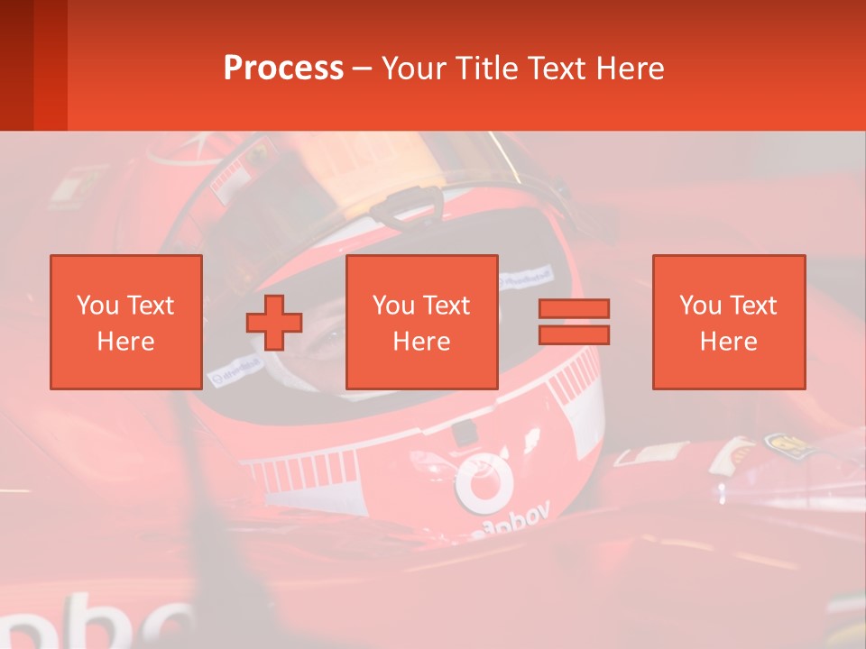 A Man In A Red Race Car With A Helmet On PowerPoint Template