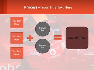 A Man In A Red Race Car With A Helmet On PowerPoint Template